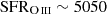 Mathematical equation: $ {\mathrm{SFR}_{\mathrm{O}\,\mathrm{\textsc{iii}}}}\sim5050 $