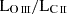 Mathematical equation: $ \mathrm{L}_\mathrm{{O}\,\mathrm{\textsc{iii}}}/\mathrm{L}_{\mathrm{C}\,\mathrm{\textsc{ii}}} $