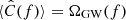 Mathematical equation: $ \langle\hat{C}(f)\rangle = \Omega_{\mathrm{GW}}(f) $