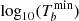$ \log_{10}(T_{b}^{\min}) $
