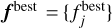 Mathematical equation: ${f^{{\rm{best}}}} = \left\{ {f_j^{{\rm{best}}}} \right\}$