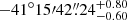$ -41^\circ15{\prime}42{{\overset{\prime\prime}{.}}}24^{+0.80}_{-0.60} $