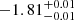 $ -1.81_{-0.01}^{+0.01} $