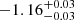 $ -1.16_{-0.03}^{+0.03} $