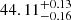 $ 44.11_{-0.16}^{+0.13} $