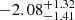 $ -2.08^{+1.32}_{-1.41} $