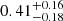 $ 0.41^{+0.16}_{-0.18} $