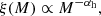 Mathematical equation: $$ \begin{aligned} \xi (M)\propto M^{-\alpha _\mathrm{h} }, \end{aligned} $$