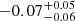 $ -0.07^{+0.05}_{-0.06} $