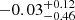 $ -0.03^{+0.12}_{-0.46} $