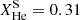 Mathematical equation: $ X_{\mathrm{He}}^{\mathrm{S}} = 0.31 $