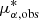 Mathematical equation: $ \mu_{\alpha, \mathrm{obs}}^{*} $