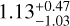$1.13_{ - 1.03}^{ + 0.47}$