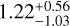 $1.22_{ - 1.03}^{ + 0.56}$