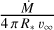 Mathematical equation: ${{\mathop M\limits^\cdot } \over {4\pi \,{R_*}\,{\upsilon _\infty }}}$