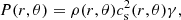 Mathematical equation: $$ \begin{aligned} P(r,\theta )&= \rho (r,\theta ) c_{\mathrm{s} }^2(r,\theta ) \gamma , \end{aligned} $$