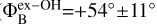 Mathematical equation: $\Phi_{\mathrm{B}}^{\mathrm{ex}-\mathrm{OH}}=+54^{\circ} \pm 11^{\circ}$