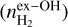 Mathematical equation: $\left(n_{\mathrm{H}_{2}}^{\text {ex-} \mathrm{OH}}\right)$