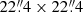 Mathematical equation: $ 22{{\overset{\prime\prime}{.}}}4 \times 22{{\overset{\prime\prime}{.}}}4 $