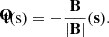 Mathematical equation: $$ \begin{aligned} \mathbf {\hat{t}}( \mathrm s) = -\frac{\mathbf B}{|\mathbf B|}{(\mathbf s)} . \end{aligned} $$
