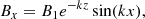 Mathematical equation: $$ \begin{aligned} B_x&= B_1 e^{-kz} \sin (kx),\end{aligned} $$