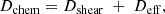 Mathematical equation: $$ \begin{aligned} D_{\rm chem} = D_{\rm shear} \;+\; D_{\rm eff}, \end{aligned} $$