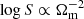 Mathematical equation: $ \log S \propto \Omega_{\mathrm{m}}^{-2} $