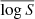 Mathematical equation: $ \overline{\log S} $