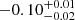 $ -0.10^{+0.01}_{-0.02} $
