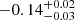 $ -0.14^{+0.02}_{-0.03} $