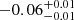 $ -0.06^{+0.01}_{-0.01} $