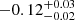$ -0.12^{+0.03}_{-0.02} $