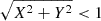 Mathematical equation: $ \sqrt{X^2+Y^2} < 1 $