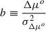 Mathematical equation: $$ \begin{aligned} b&\equiv \frac{\Delta \mu ^o}{\sigma ^2_{\Delta \mu ^o}}\end{aligned} $$