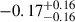 $ -0.17^{+0.16}_{-0.16} $