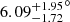 Mathematical equation: $ {6.09^{+1.95}_{-1.72}}^{{\circ}} $