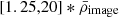 Mathematical equation: $ [1.25,20]*{\bar{\rho}}_{\mathrm{image}} $
