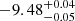 $ -9.48^{+0.04}_{-0.05} $