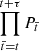 Mathematical equation: $ \prod_{\bar{t}=t}^{t+\tau}P_{\bar{t}} $