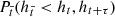 Mathematical equation: $ P_{\bar{t}}(h_{\bar{t}} < h_{t},h_{t+\tau}) $