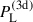 Mathematical equation: $ P_{\mathrm{L}}^{\mathrm{(3d)}} $