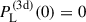 Mathematical equation: $ P_{\mathrm{L}}^{\mathrm{(3d)}}(0) = 0 $