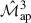 Mathematical equation: $ \hat{\mathcal{M}}_{\mathrm{ap}}^3 $
