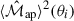 Mathematical equation: $ \langle{\hat{\mathcal{M}}_{\mathrm{ap}}}\rangle^2(\theta_i) $