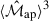 Mathematical equation: $ \langle{\hat{\mathcal{M}}_{\mathrm{ap}}}\rangle^3 $