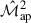 Mathematical equation: $ \hat{\mathcal{M}}_{\mathrm{ap}}^2 $