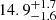 $ \phantom{-}14.9^{+1.7}_{-1.6} $