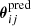 Mathematical equation: $ \boldsymbol{\theta}_{ij}^{\mathrm{pred}} $