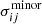 Mathematical equation: $ \sigma_{ij}^{\mathrm{minor}} $