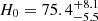 Mathematical equation: $ H_0 = 75.4^{+8.1}_{-5.5} $